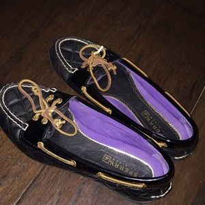 Black & gold loafers